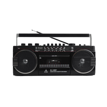 Retro Radio Cassette ANTRA EL-149BT – Bluetooth, SD, Multi-Band Radio, Dual Speakers & Free USB and 1 Cassette Tape