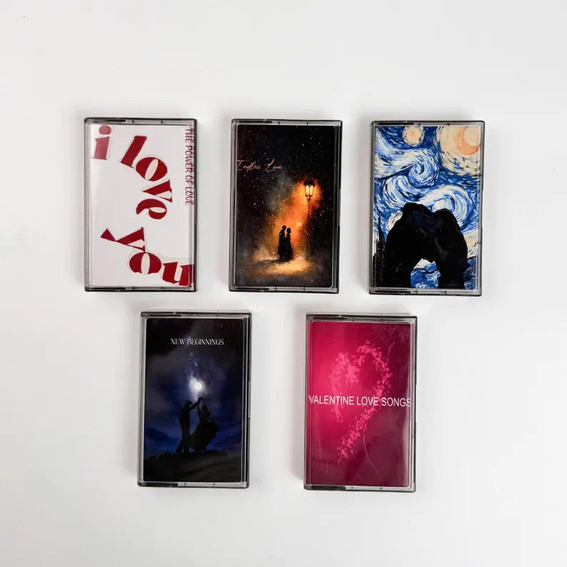 Handmade Valentine Love Songs Cassette Tape – Vintage Romantic Mix