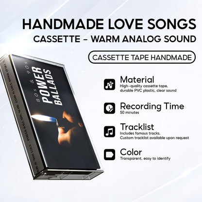 Power Ballads Cassette Tapes – Handmade 80s & 90s Love Songs Mixtape
