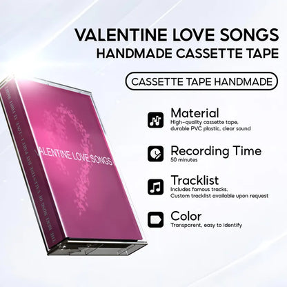 Handmade Valentine Love Songs Cassette Tape – Vintage Romantic Mix